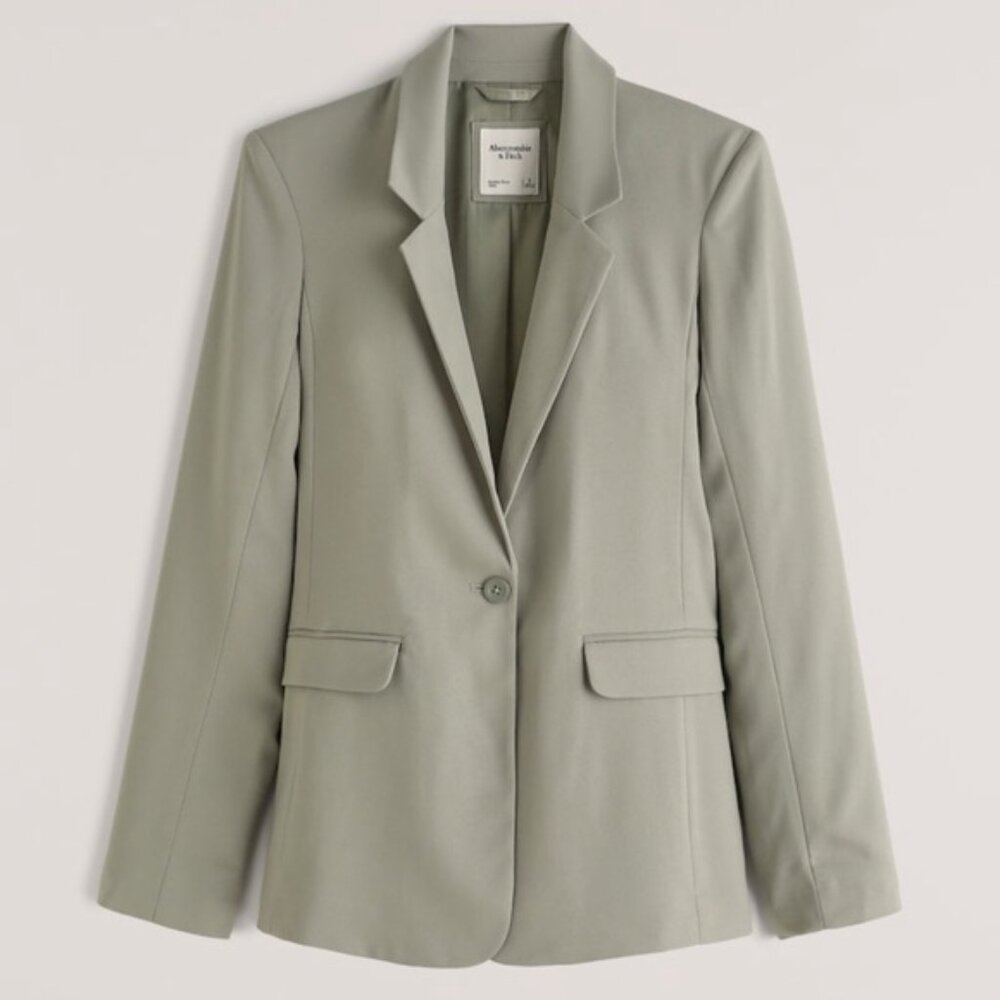 NWT Abercrombie Single Breasted Blazer in Sage Green